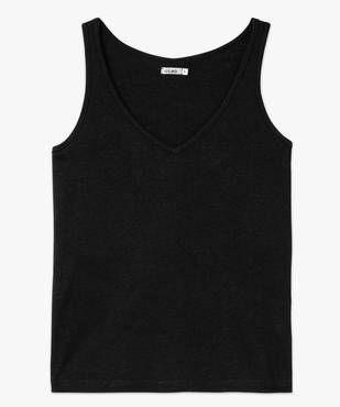 Débardeur en lin col V femme vue4 - GEMO 4G FEMME - GEMO