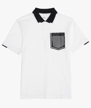 Polo garçon à manches courtes avec poche poitrine fantaisie vue1 - GEMO (ENFANT) - GEMO