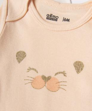 Bodies manches longues à motif léopard bébé fille (lot de 3) vue2 - GEMO 4G BEBE - GEMO