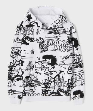 Sweat à capuche à motifs graffiti garçon vue3 - GEMO 4G GARCON - GEMO