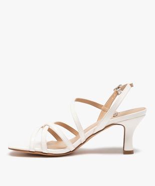 Sandales femme à talon et fines brides vernies vue3 - GEMO(URBAIN) - GEMO