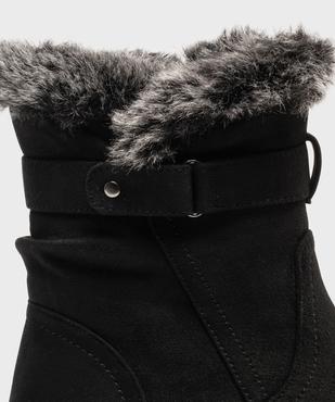 Boots fourrées en suédine à fermeture zippée femme vue6 - G'FLEX - GEMO