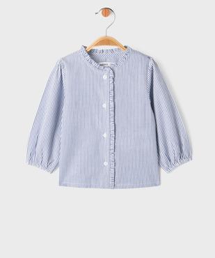Chemise rayée avec détails froncés bébé fille vue1 - GEMO(BEBE DEBT) - GEMO