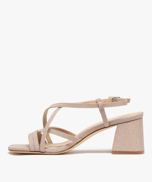Sandales pailletées à talon biseauté femme  vue3 - FOLLOW ME - GEMO
