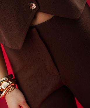 Pantalon fluide cropped taille haute en maille extensible femme vue3 - GEMO(FEMME PAP) - GEMO