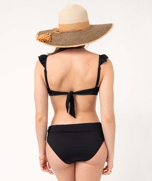 Bas de maillot de bain femme avec revers à la taille vue2 - GEMO 4G FEMME - GEMO
