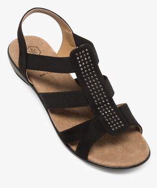 Sandales femme confort à strass et talon compensé vue5 - GEMO (CONFORT) - GEMO