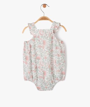 Combishort à bretelles à motifs fleuris bébé fille vue4 - GEMO(BB COUCHE) - GEMO