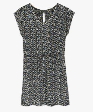 Robe femme fluide à motifs avec lien coulissant à la taille vue4 - GEMO(FEMME PAP) - GEMO