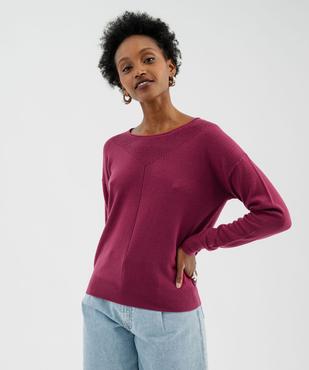 Pull en maille fine à effet plastron femme  vue1 - GEMO(FEMME PAP) - GEMO