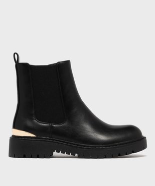 Boots femme style Chelsea crantées avec détail métallisé vue8 - 5 MILES - GEMO