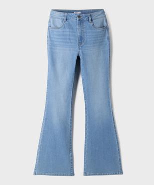 Jean flare en denim stretch à taille haute fille vue1 - GEMO (JUNIOR) - GEMO