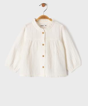Blouse en gaze de coton avec col froncé bébé fille vue1 - GEMO 4G BEBE - GEMO