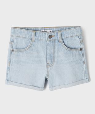 Short en jean à revers taille ajustable fille vue1 - GEMO 4G FILLE - GEMO