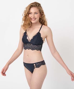 Soutien-gorge triangle en dentelle avec mousses amovibles vue3 - GEMO(HOMWR FEM) - GEMO