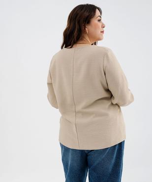Blouse manches 3/4 en maille fluide et col V femme grande taille vue4 - GEMO (G TAILLE) - GEMO