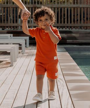 Short en maille nid d’abeille bébé garçon vue4 - GEMO(BEBE DEBT) - GEMO
