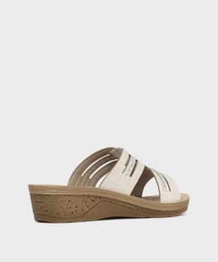 Mules confort avec strass à talon compensé femme vue4 - G'FLEX - GEMO