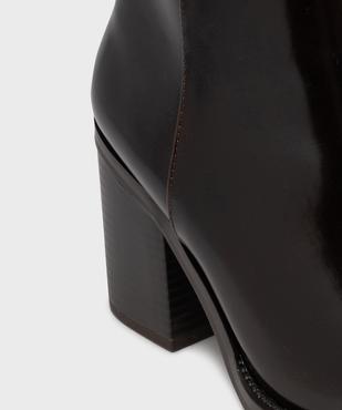 Boots à talon large et bout rond unies femme vue6 - FOLLOW ME - GEMO