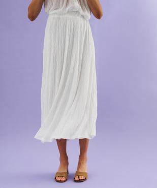 Jupe longue ample en voile extensible et texturé femme vue3 - GEMO(FEMME PAP) - GEMO