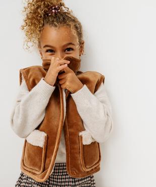 Veste sans manches fourrée en velours ras fille vue5 - GEMO (ENFANT) - GEMO