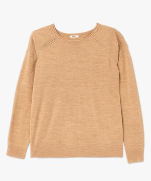 Pull fin à col rond finitions roulottée femme vue4 - GEMO(FEMME PAP) - GEMO