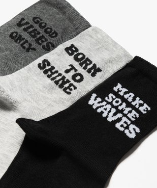 Chaussettes avec message sur la tige fille (lot de 3)  vue2 - GEMO (ENFANT) - GEMO