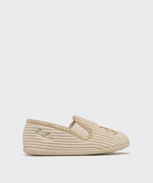 Chaussons couvrants en velours côtelé fille - LuluCastagnette vue1 - LULUCASTAGNETTE - GEMO