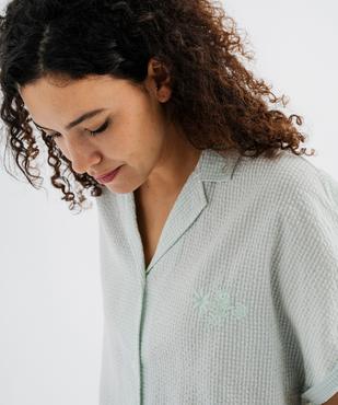 Chemise de nuit en seersucker à petits carreaux femme vue4 - GEMO(HOMWR FEM) - GEMO