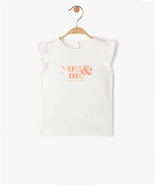 Tee-shirt bébé fille avec volants aux emmanchures vue1 - GEMO(BEBE DEBT) - GEMO
