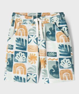 Bermuda en molleton bouclette imprimé garçon vue1 - GEMO 4G GARCON - GEMO