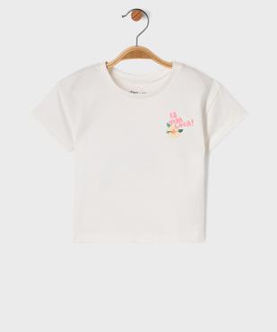 Tee-shirt manches courtes avec imprimé poitrine et dos bébé fille vue1 - GEMO 4G BEBE - GEMO