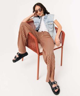 Pantalon fille en maille fluide texturée vue6 - GEMO (JUNIOR) - GEMO
