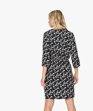 Robe femme façon portefeuille à motifs fleuris vue3 - GEMO(FEMME PAP) - GEMO