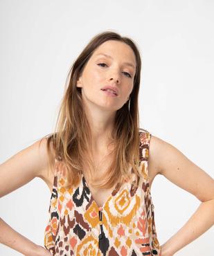 Débardeur femme imprimé avec épaules smockées vue1 - GEMO(FEMME PAP) - GEMO