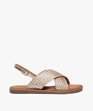 Sandales fille à talon plat et larges brides tressées vue1 - GEMO (ENFANT) - GEMO