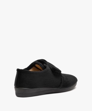 Chaussons femme confort en velours uni et bride scratch vue4 - GEMO(HOMWR FEM) - GEMO