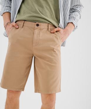 Bermuda chino coupe regular en coton stretch homme vue2 - GEMO 4G HOMME - GEMO