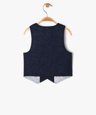 Gilet de costume en lin et coton bébé garçon vue3 - GEMO 4G BEBE - GEMO