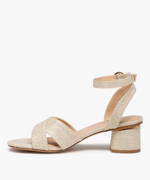 Sandales femme à talon métallisé et brides toile vue3 - GEMO(URBAIN) - GEMO