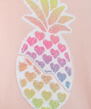 Tee-shirt manches courtes avec sequins réversibles fille vue2 - GEMO 4G FILLE - GEMO