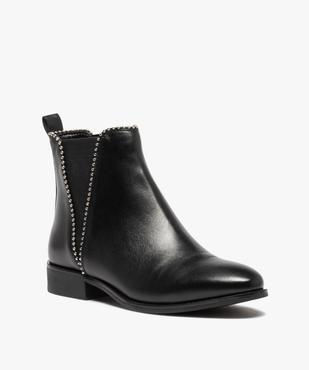 Boots femme style Chelsea dessus cuir uni - Taneo vue2 - TANEO - GEMO