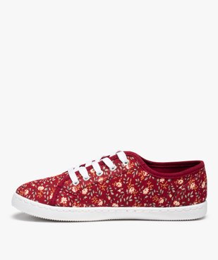 Baskets femme en toile imprimée fleurs fermeture lacets vue3 - GEMO (SPORTSWR) - GEMO