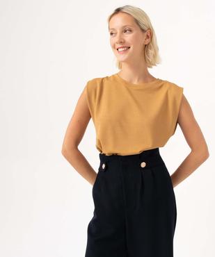 Tee-shirt femme sans manches avec large col rond vue1 - GEMO(FEMME PAP) - GEMO