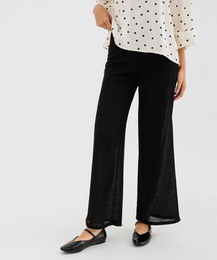 Pantalon large en maille ajourée femme vue1 - GEMO(FEMME PAP) - GEMO