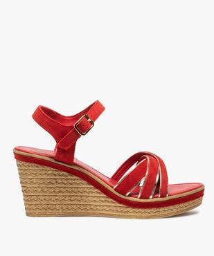Sandales femme à talon compensé et détails métallisés vue1 - GEMO(URBAIN) - GEMO