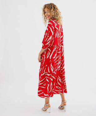 Robe à manches 3/4 imprimée en viscose femme  vue4 - GEMO 4G FEMME - GEMO