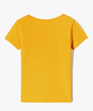 Tee-shirt fille uni à manches courtes  vue3 - GEMO 4G FILLE - GEMO