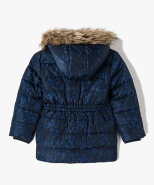 Parka fille fleurie à capuche doublée fourrure imitation vue5 - GEMO 4G FILLE - GEMO