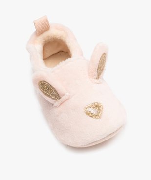 Chaussons de naissance bébé fille lapin en velours  vue5 - GEMO 4G BEBE - GEMO